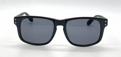 Hogan HO86 92A Black Square Sunglasses-Dark Grey Lenses-Unworn