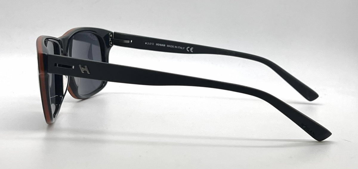 Hogan HO86 92A Black Square Sunglasses-Dark Grey Lenses-Unworn