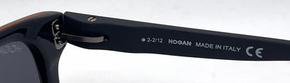 Hogan HO86 92A Black Square Sunglasses-Dark Grey Lenses-Unworn