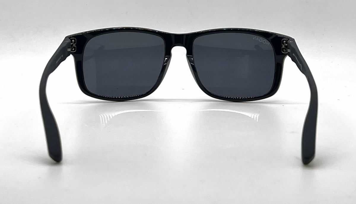 Hogan HO86 92A Black Square Sunglasses-Dark Grey Lenses-Unworn
