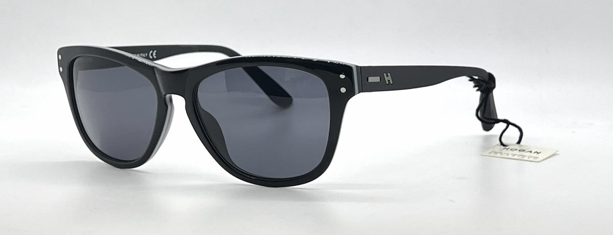 Hogan HO85 05A Black Square Sunglasses-Dark Grey Lenses-Unworn