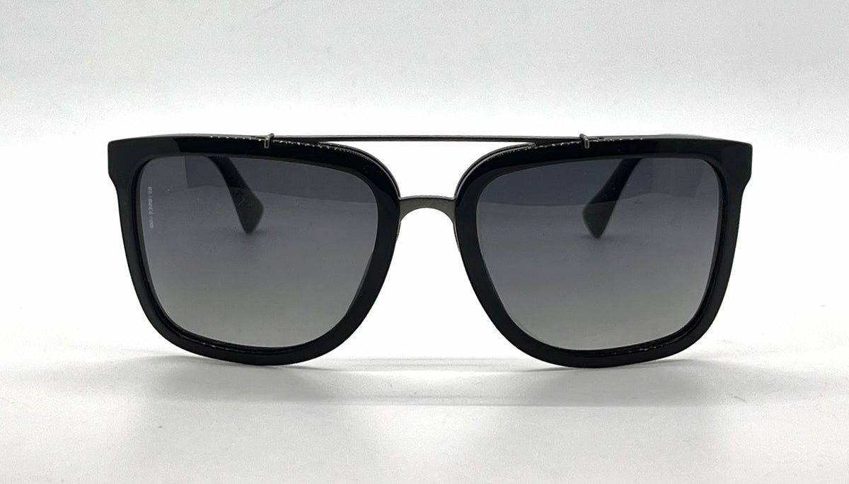 Dolce and Gabbana DG4219 501/T3 Black Gunmetal Square Aviator-Vintage Sunglasses Grey Polarized Lenses-Unworn