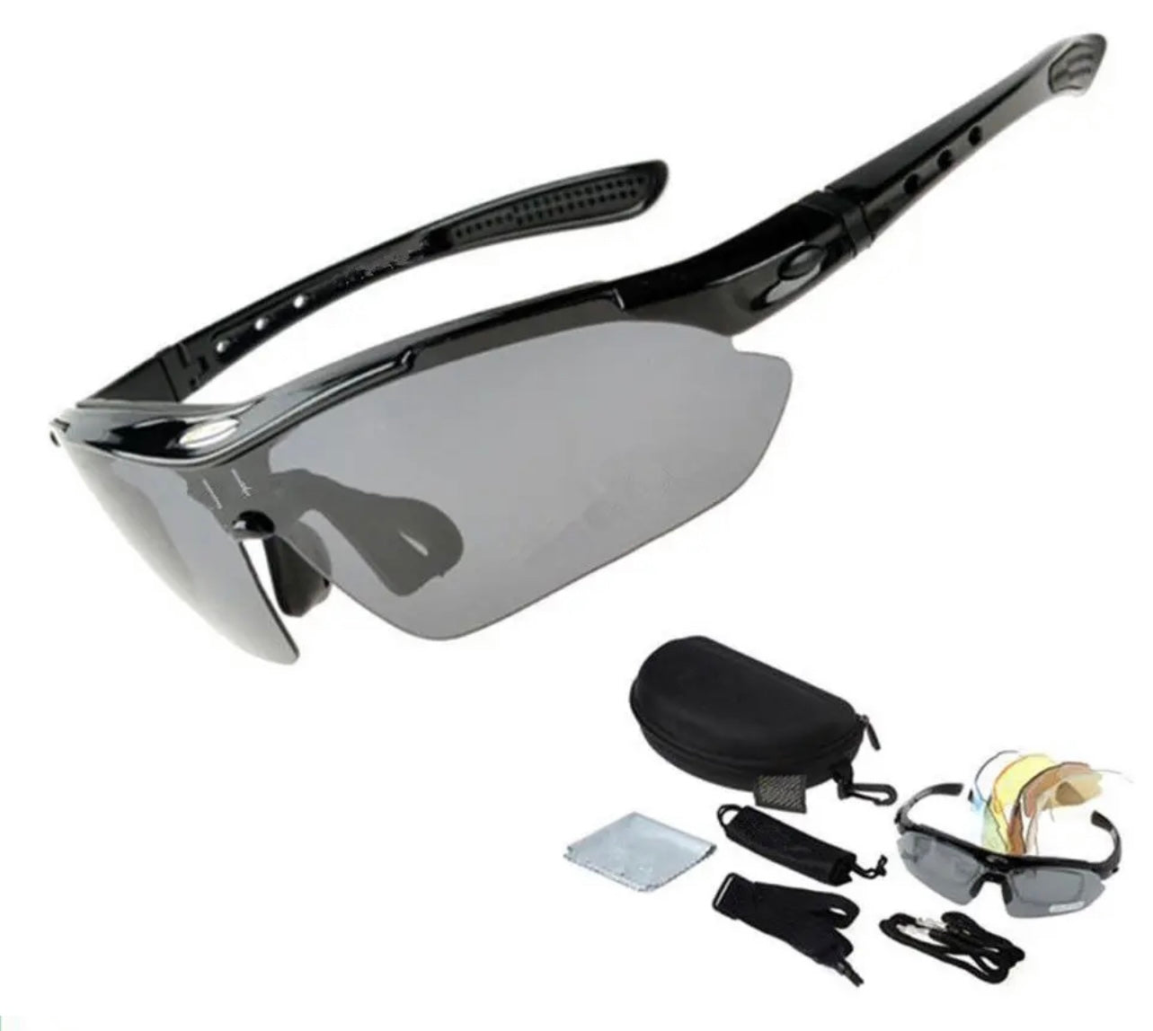 Outdoors, sports and cycling Sunglasses.  5 Changeable Lens Variations. Comfy/Non-Slip Nose-pads