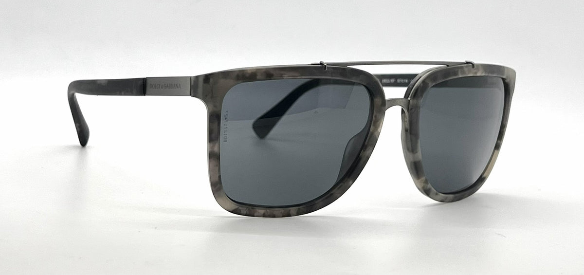 Dolce and Gabbana DG4219 2802/87 Grey Camouflage Aviator-Vintage Sunglasses Dark Grey Lenses-Unworn