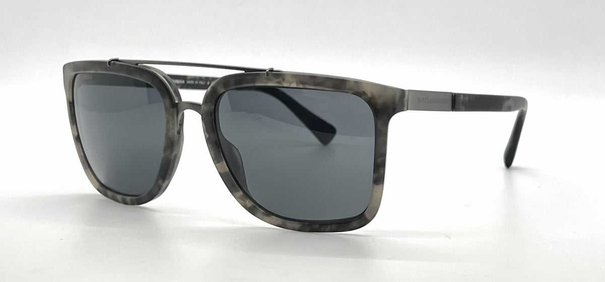 Dolce and Gabbana DG4219 2802/87 Grey Camouflage Aviator-Vintage Sunglasses Dark Grey Lenses-Unworn