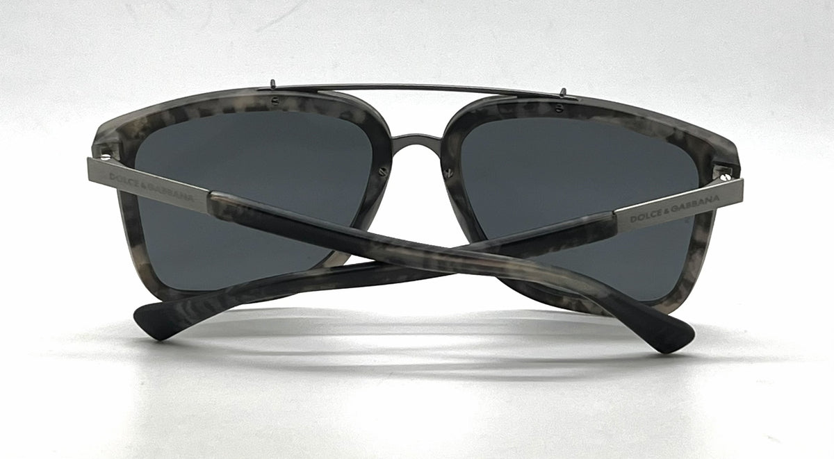 Dolce and Gabbana DG4219 2802/87 Grey Camouflage Aviator-Vintage Sunglasses Dark Grey Lenses-Unworn