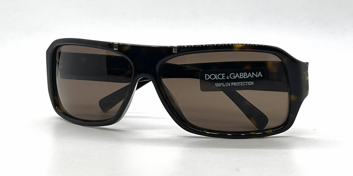 Dolce and Gabbana DG4044 502/73 Shield Havana Vintage Sunglasses Brown Lenses-Unworn
