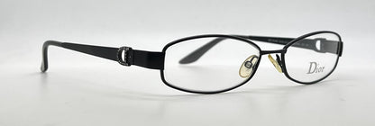 Christian Dior CD3684 Oval Vintage Optical Frame Matte Black Crystal-Demo-Unworn