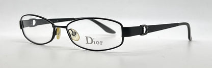 Christian Dior CD3684 Oval Vintage Optical Frame Matte Black Crystal-Demo-Unworn