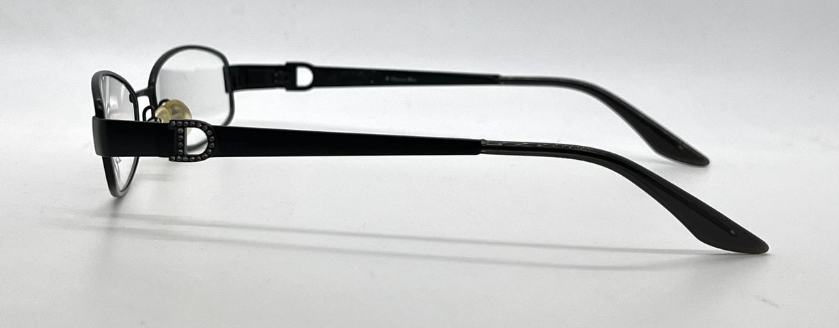 Christian Dior CD3684 Oval Vintage Optical Frame Matte Black Crystal-Demo-Unworn