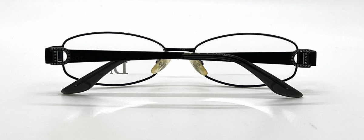 Christian Dior CD3684 Oval Vintage Optical Frame Matte Black Crystal-Demo-Unworn