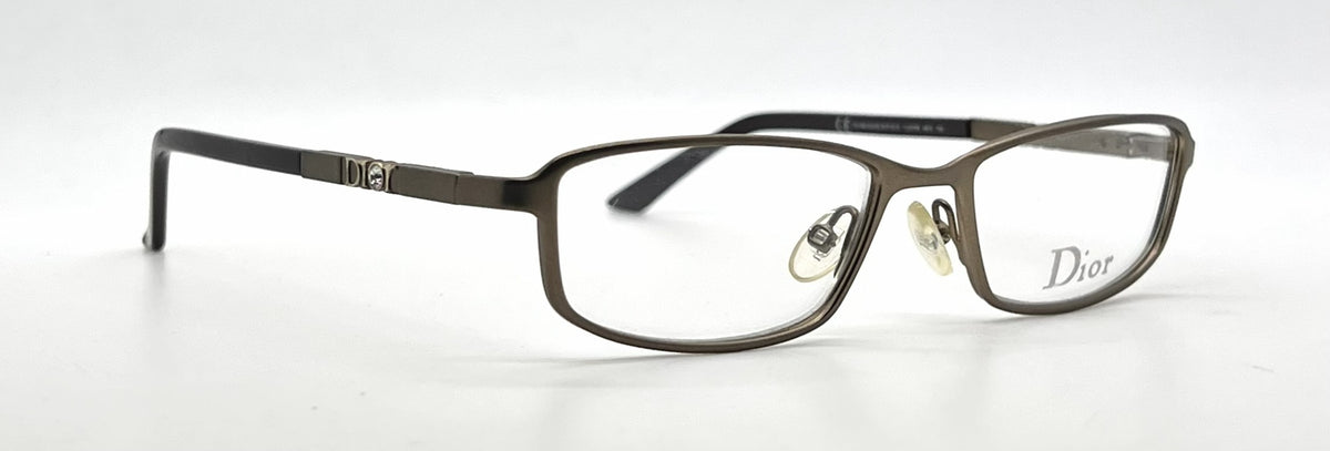 Christian Dior CD3713 Rectangle-Vintage Optical Frame Bronze Brown Crystal-Unworn