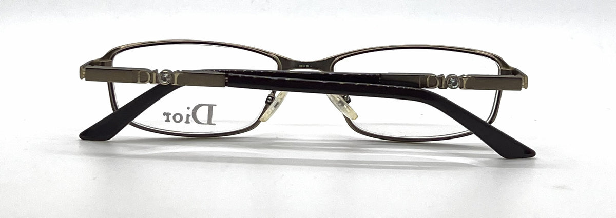 Christian Dior CD3713 Rectangle-Vintage Optical Frame Bronze Brown Crystal-Unworn