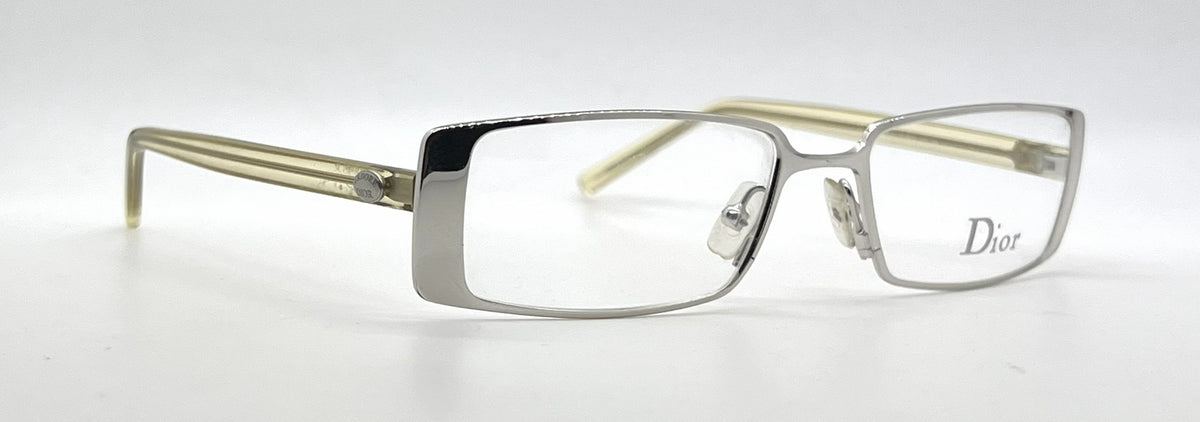 Christian Dior CD3633 Rectangular Vintage Optical Frame-Silver Yellow-Unworn