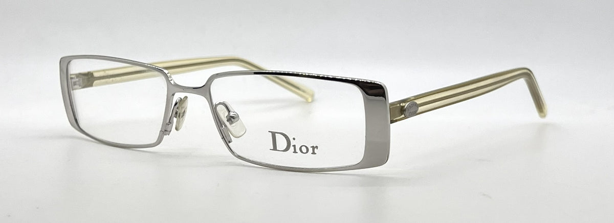 Christian Dior CD3633 Rectangular Vintage Optical Frame-Silver Yellow-Unworn