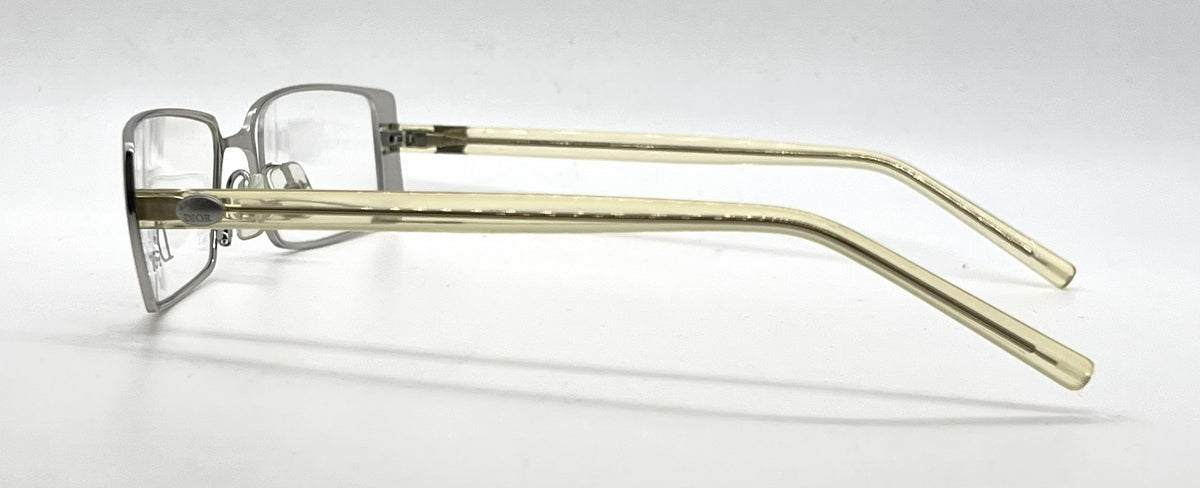 Christian Dior CD3633 Rectangular Vintage Optical Frame-Silver Yellow-Unworn