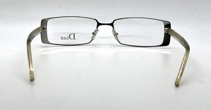 Christian Dior CD3633 Rectangular Vintage Optical Frame-Silver Yellow-Unworn