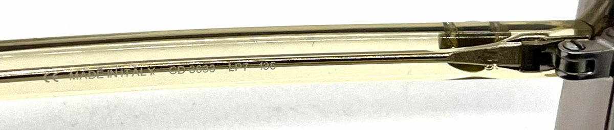 Christian Dior CD3633 Rectangular Vintage Optical Frame-Silver Yellow-Unworn