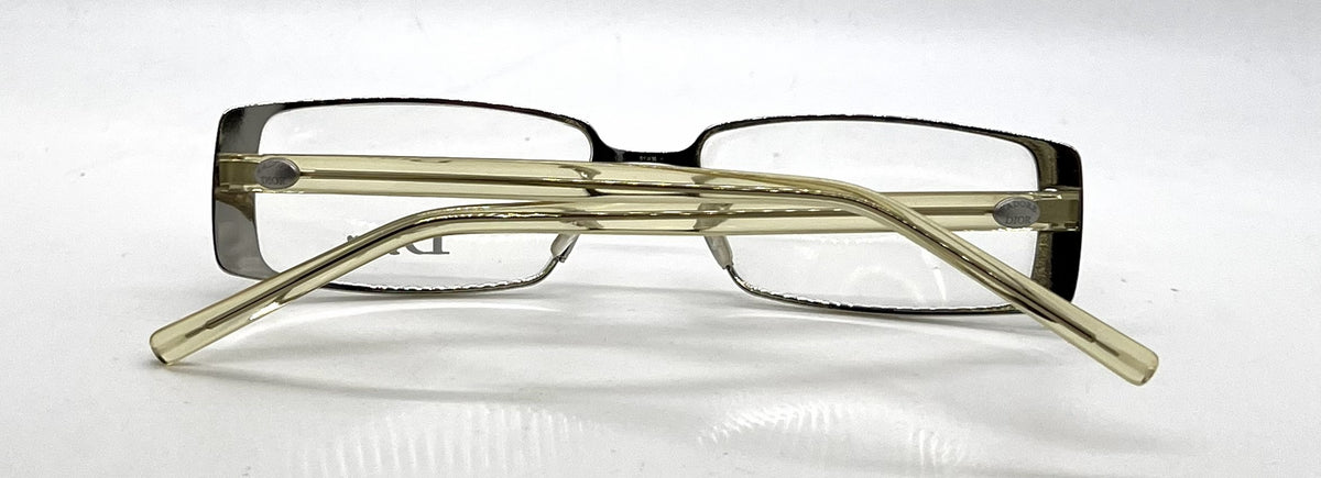 Christian Dior CD3633 Rectangular Vintage Optical Frame-Silver Yellow-Unworn