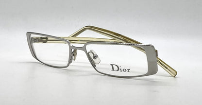 Christian Dior CD3633 Rectangular Vintage Optical Frame-Silver Yellow-Unworn