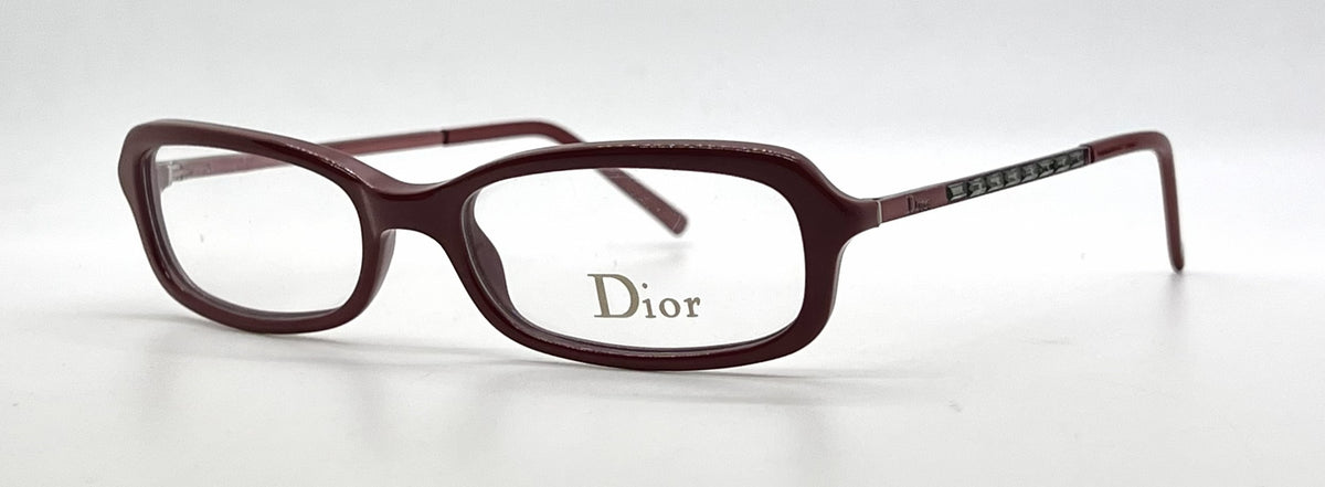 Dior CD3108/STRASS Rectangular Vintage Optical Frame-Burgundy-Unworn