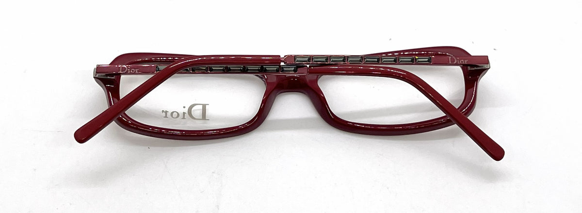 Dior CD3108/STRASS Rectangular Vintage Optical Frame-Burgundy-Unworn