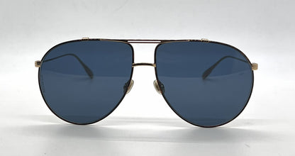 Christian Dior DiorMonsieur1 Aviator Gold Havana Sunglasses-Blue Lenses-Unworn