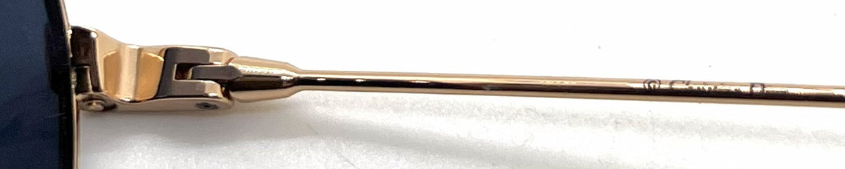 Christian Dior DiorMonsieur1 Aviator Gold Havana Sunglasses-Blue Lenses-Unworn