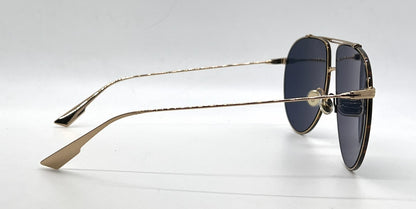 Christian Dior DiorMonsieur1 Aviator Gold Havana Sunglasses-Blue Lenses-Unworn