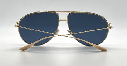 Christian Dior DiorMonsieur1 Aviator Gold Havana Sunglasses-Blue Lenses-Unworn