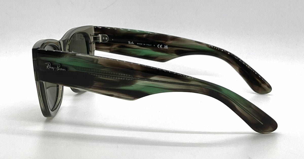 Ray-Ban Mega Wayfarer RB0840S Transparent Green Square Sunglasses-Grey Mirror Lenses-Unworn