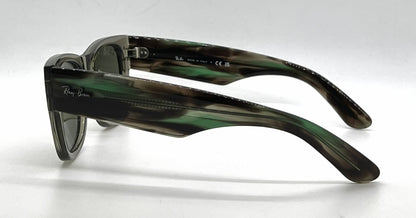 Ray-Ban Mega Wayfarer RB0840S Transparent Green Square Sunglasses-Grey Mirror Lenses-Unworn