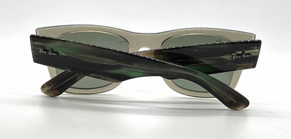 Ray-Ban Mega Wayfarer RB0840S Transparent Green Square Sunglasses-Grey Mirror Lenses-Unworn