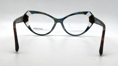 Alain Mikli Isabeau A03108 003 Teal / Tortoise Striped Eyeglasses-Unworn-Italy