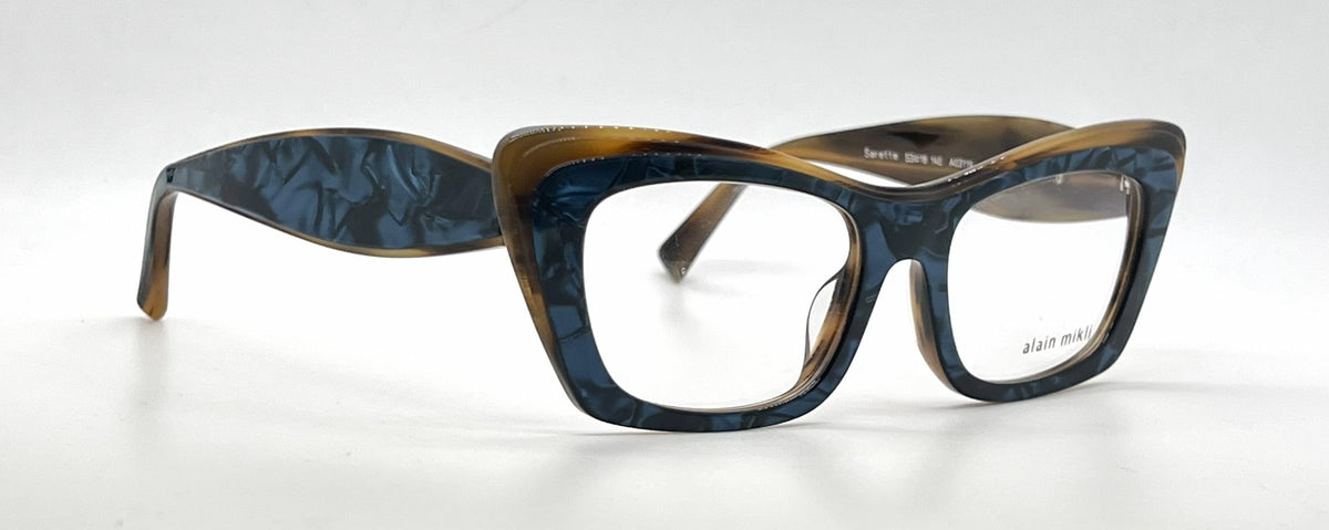 Alain Mikli Sarette A03119 003 Blue / Brown Marbled Eyeglasses-Unworn-Italy