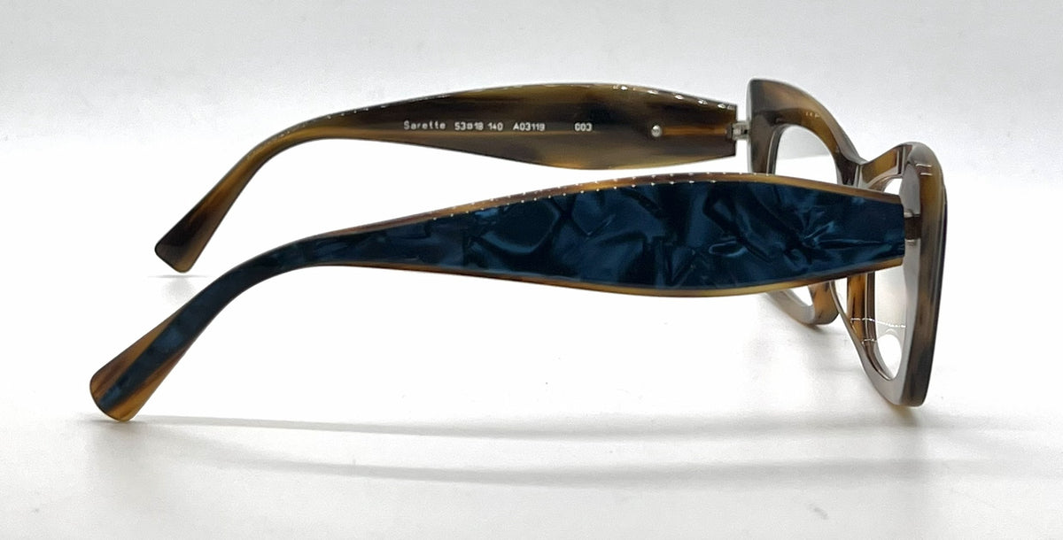 Alain Mikli Sarette A03119 003 Blue / Brown Marbled Eyeglasses-Unworn-Italy