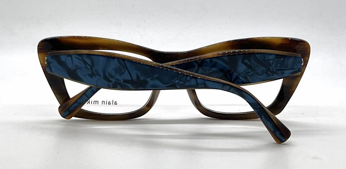 Alain Mikli Sarette A03119 003 Blue / Brown Marbled Eyeglasses-Unworn-Italy