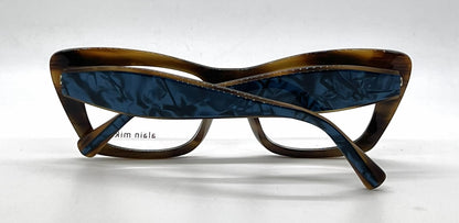 Alain Mikli Sarette A03119 003 Blue / Brown Marbled Eyeglasses-Unworn-Italy