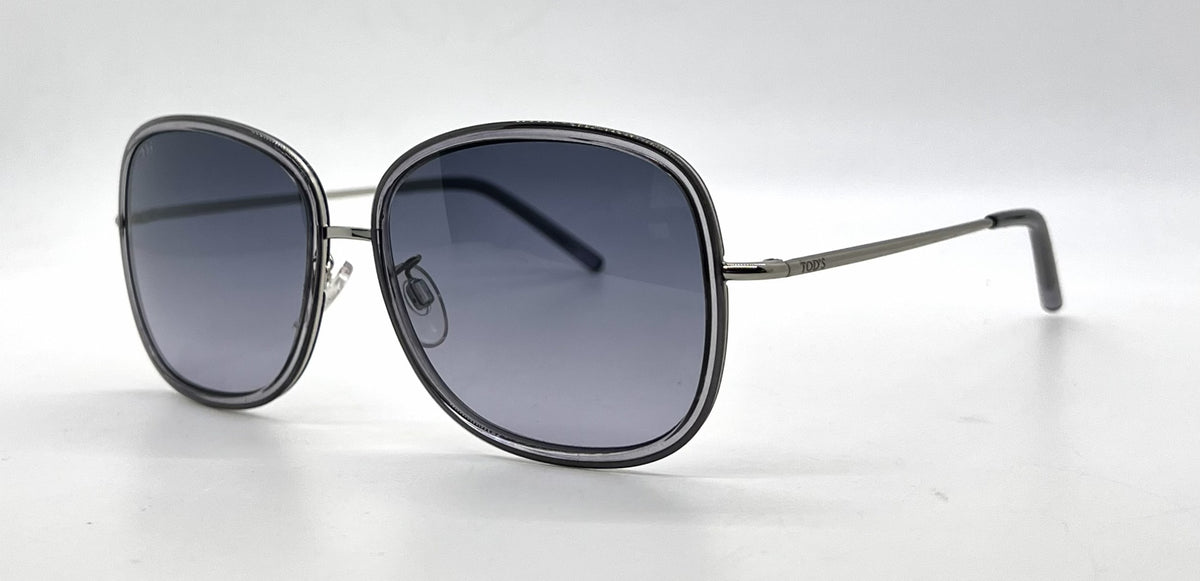 Tod's TO47 20B Grey Butterfly Sunglasses-Blue Gradient Lenses-Unworn-Italy