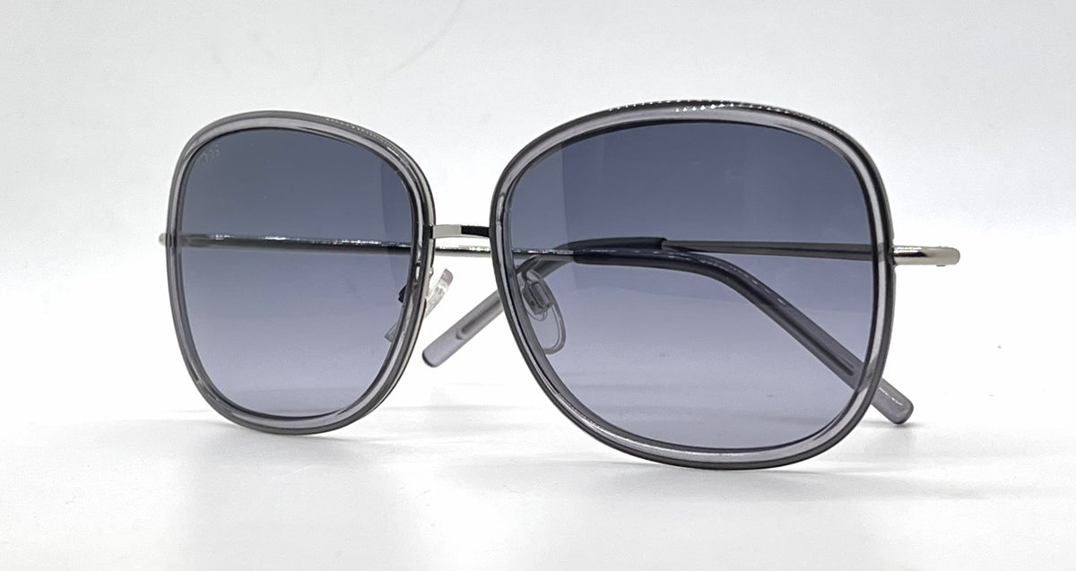 Tod's TO47 20B Grey Butterfly Sunglasses-Blue Gradient Lenses-Unworn-Italy
