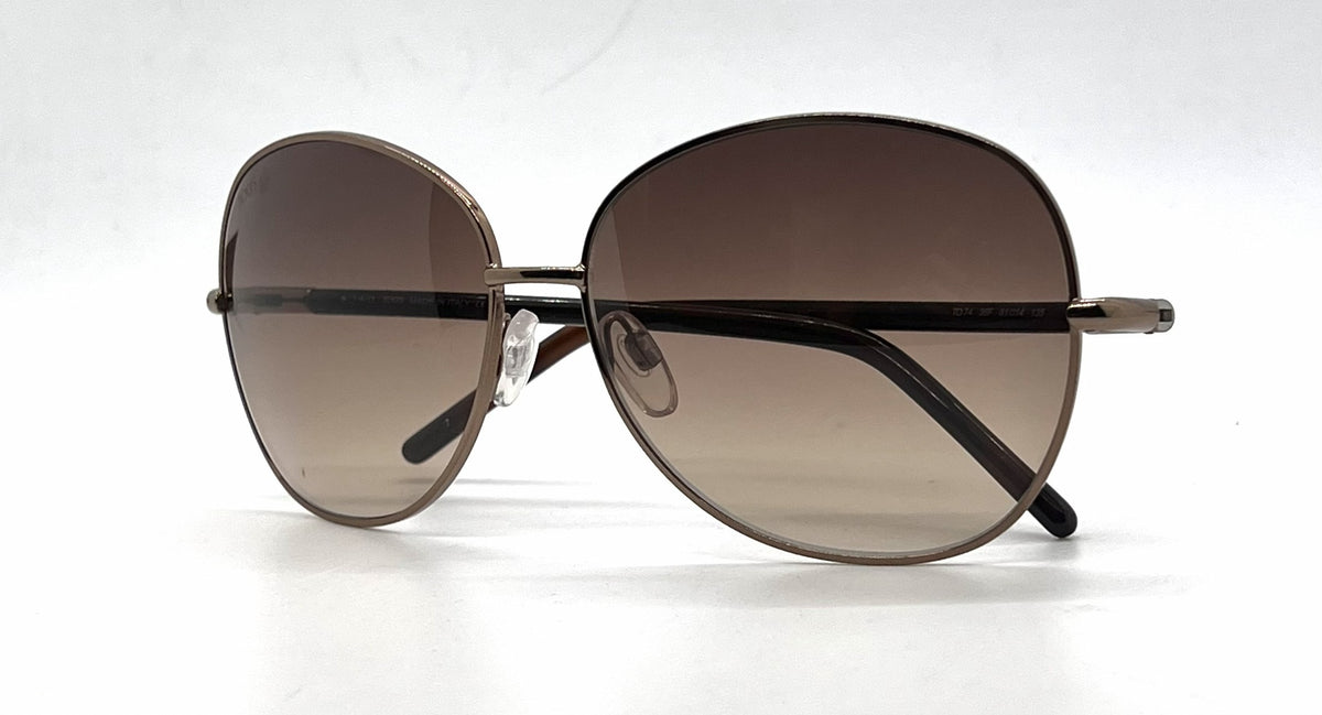 Tod's TO74 36F Gold Butterfly Sunglasses-Brown Gradient Lenses-Unworn-Italy