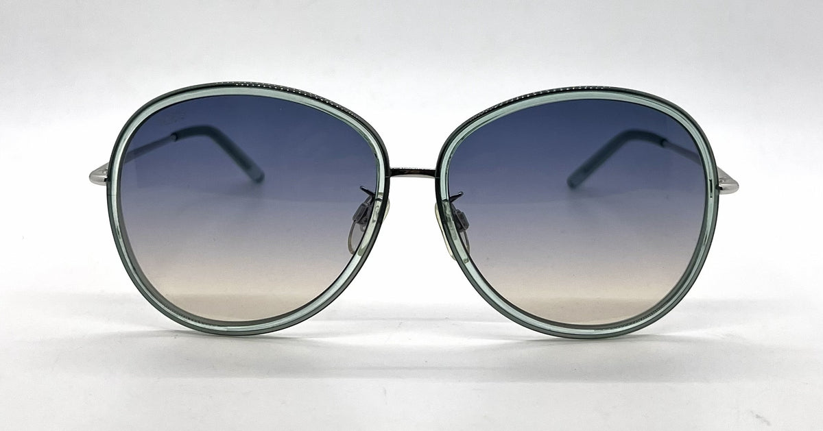 Tod's TO46 93P Aqua Blue Oversized Sunglasses-Blue Gradient Lenses-Unworn-Italy