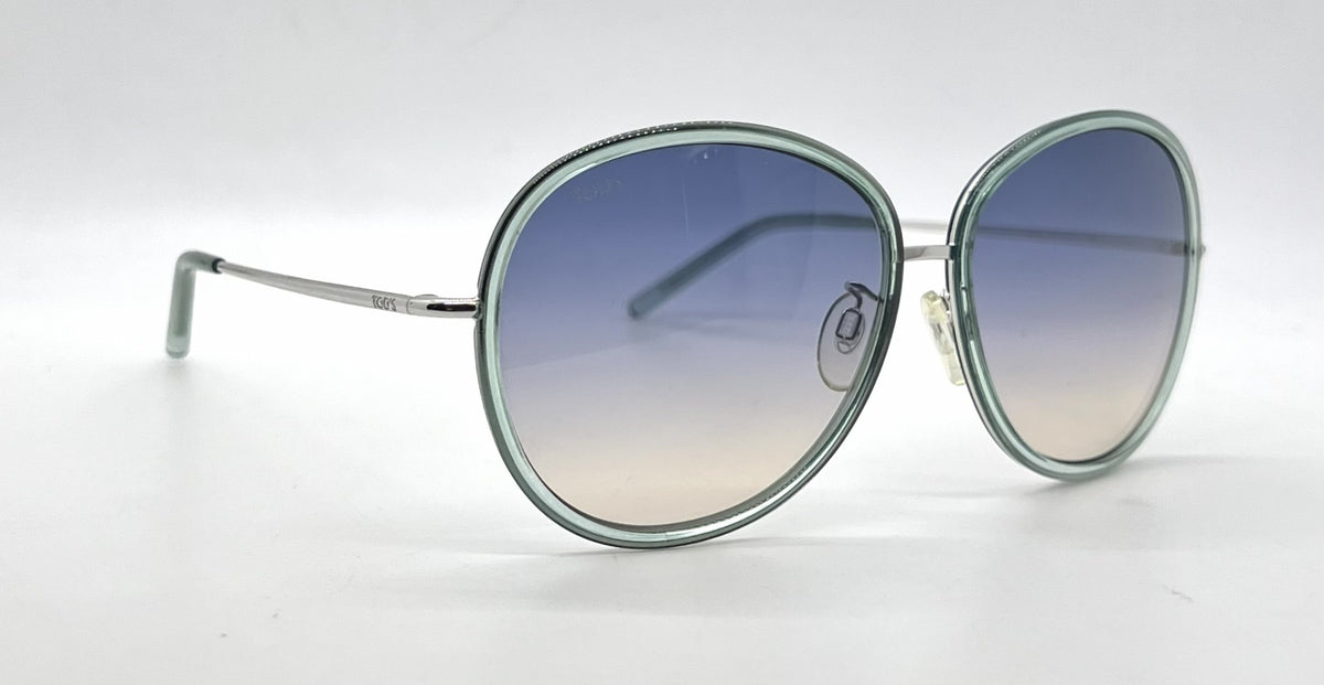 Tod's TO46 93P Aqua Blue Oversized Sunglasses-Blue Gradient Lenses-Unworn-Italy
