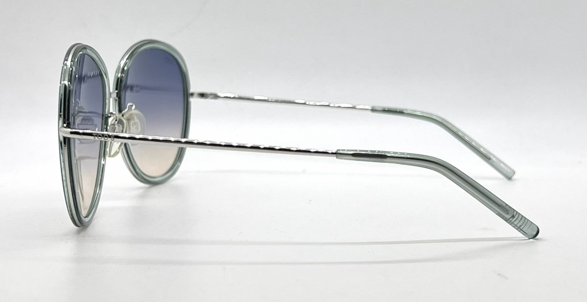 Tod's TO46 93P Aqua Blue Oversized Sunglasses-Blue Gradient Lenses-Unworn-Italy