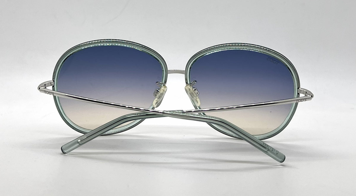 Tod's TO46 93P Aqua Blue Oversized Sunglasses-Blue Gradient Lenses-Unworn-Italy