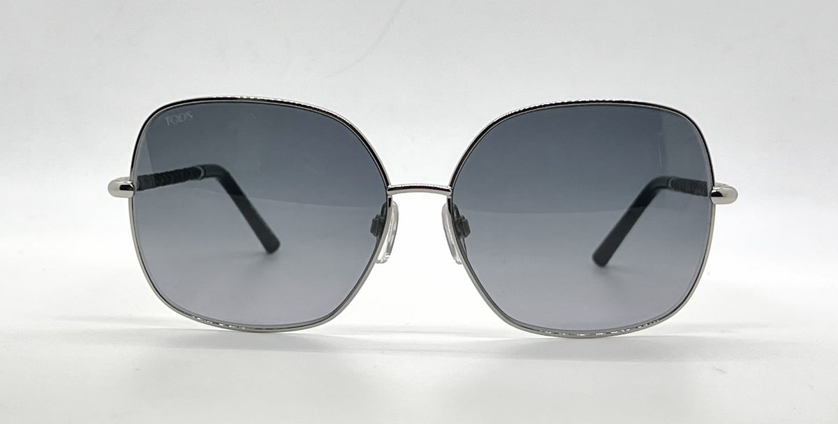 Tod's TO50 16B Silver Butterfly Sunglasses-Grey Gradient Lenses-Unworn-Italy