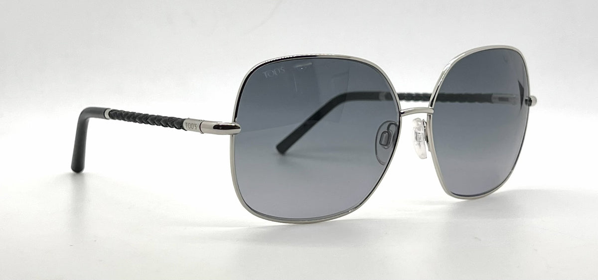 Tod's TO50 16B Silver Butterfly Sunglasses-Grey Gradient Lenses-Unworn-Italy