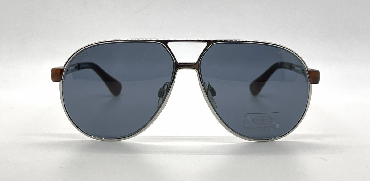 Tod's TO13 18V Silver Aviator Sunglasses-Blue Lenses-Unworn-Italy