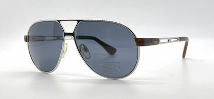 Tod's TO13 18V Silver Aviator Sunglasses-Blue Lenses-Unworn-Italy