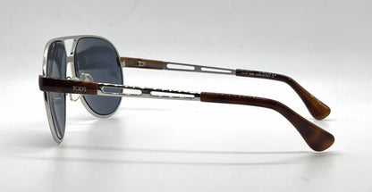 Tod's TO13 18V Silver Aviator Sunglasses-Blue Lenses-Unworn-Italy